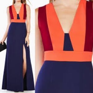 BCBGMaxAzria Vibrant Maxi Dress in Orange and Blue